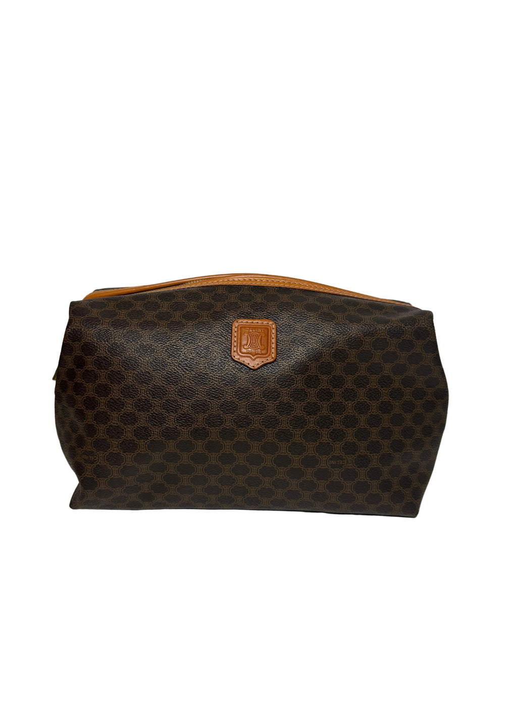 Celine Macadam pouch in beige and brown leather