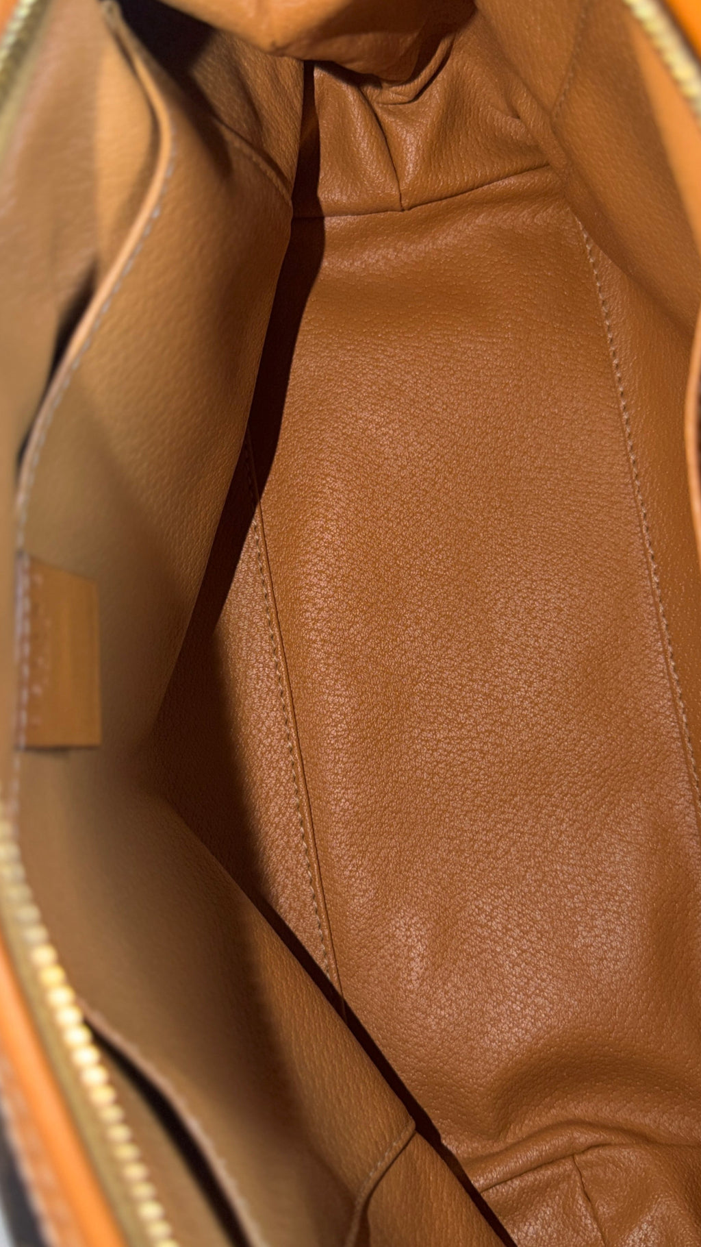 Celine Macadam pouch in beige and brown leather