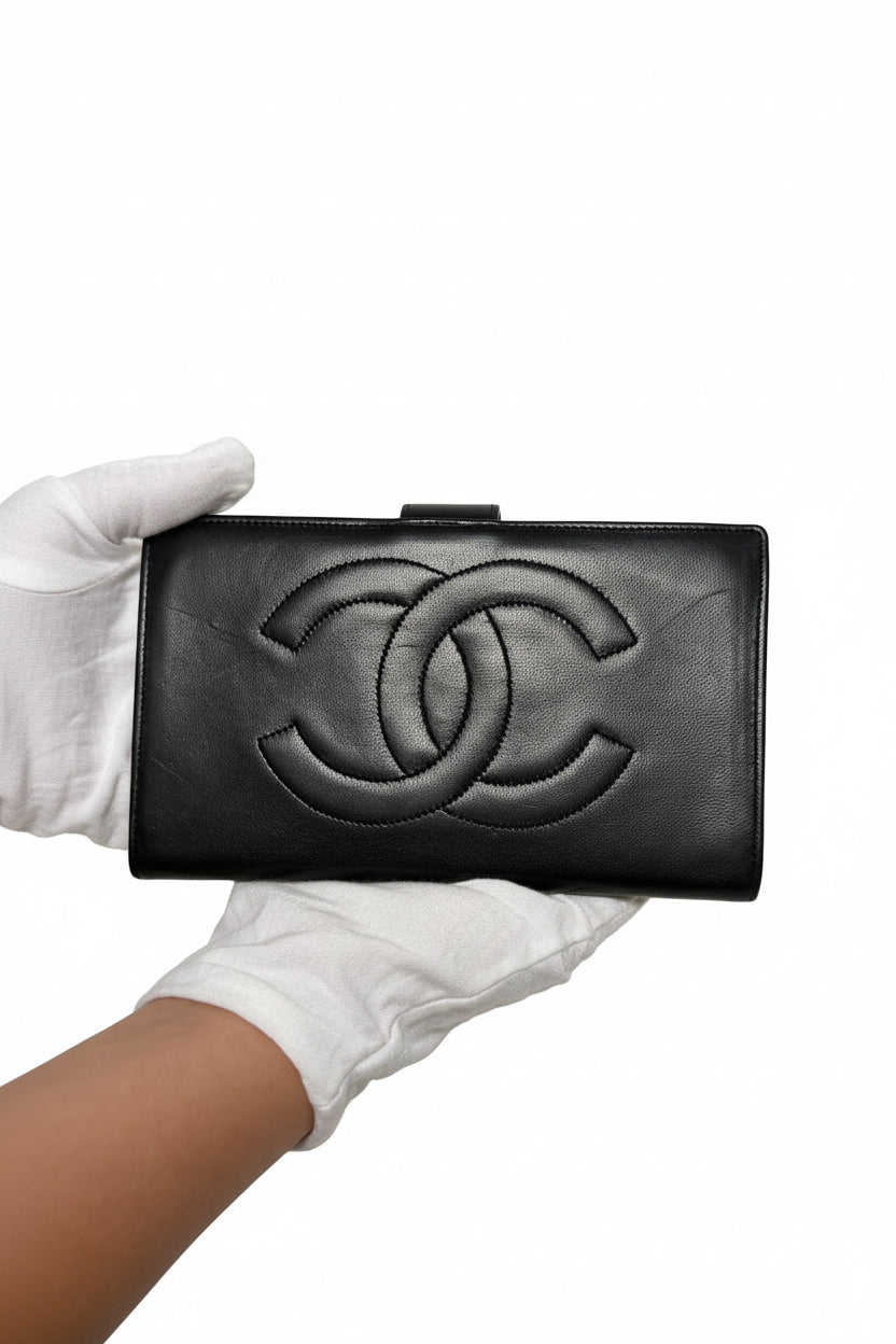 Chanel Coco Mark long lambskin wallet