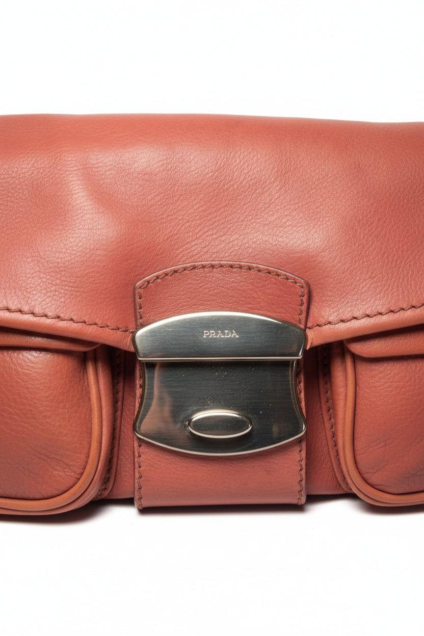 Sac Prada One Shoulder en cuir rose