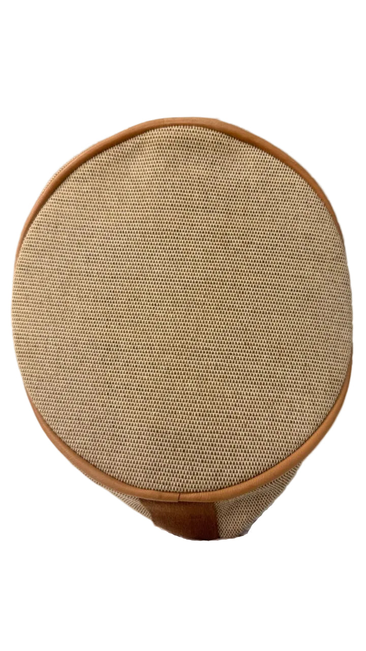 Sac Hermès Saxophone MM en toile beige et brun