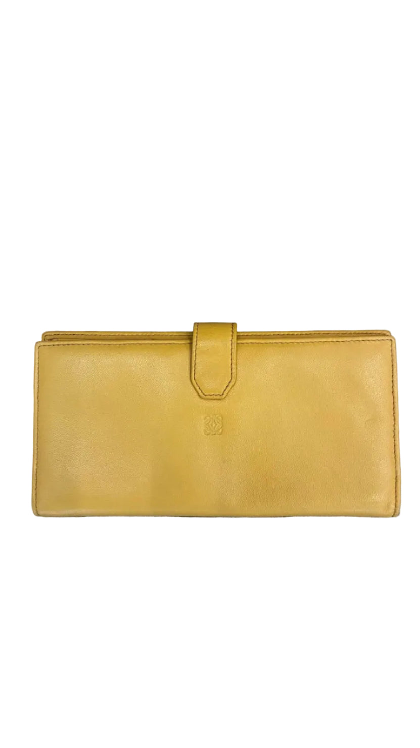 Portefeuille long Loewe en agneau jaune