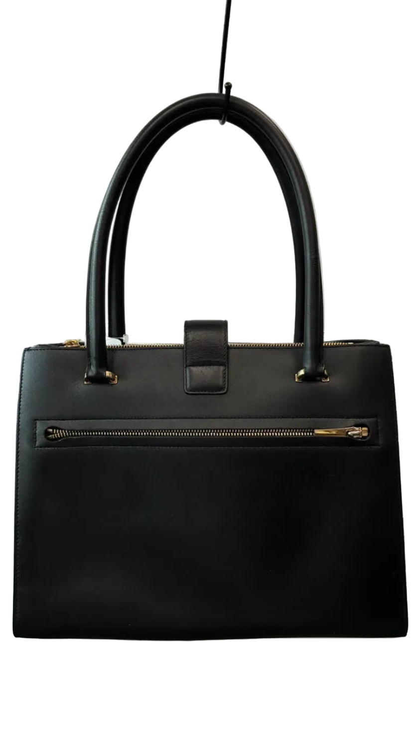 Black leather Ferragamo handbag