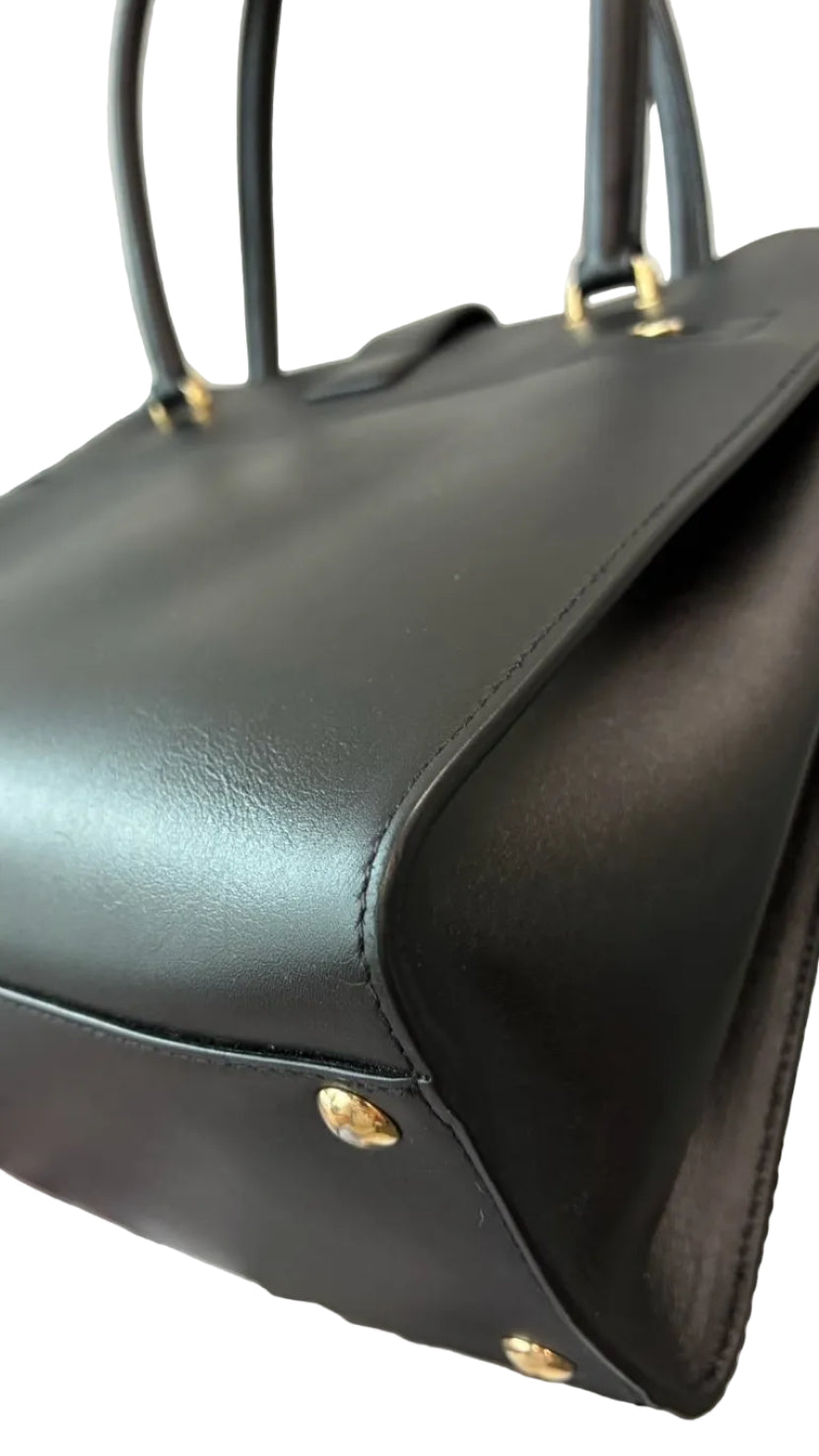 Black leather Ferragamo handbag