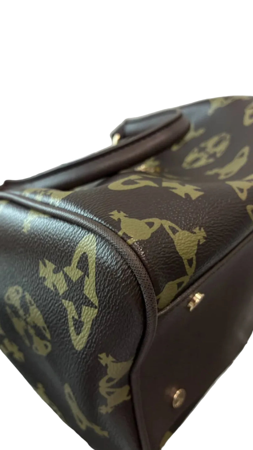Sac Vivienne Westwood Mini Boston brun